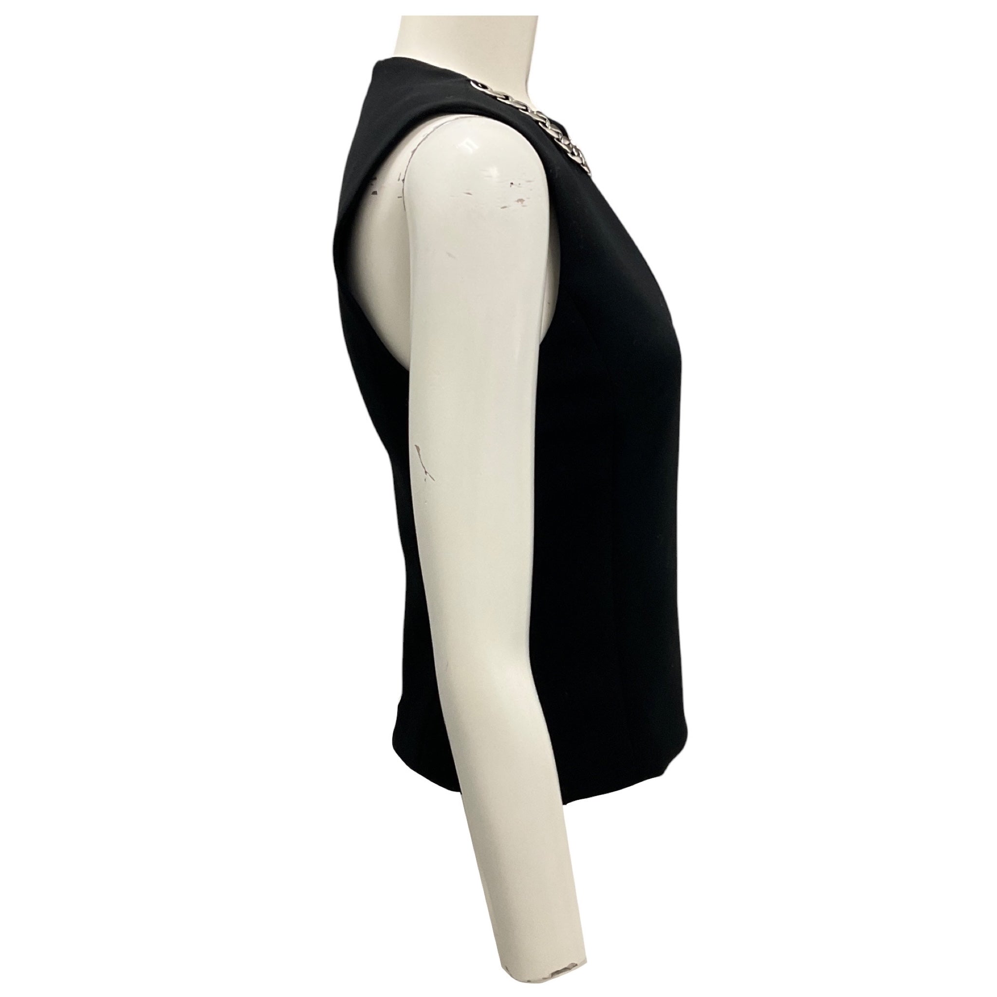 Barbara Bui Black / Silver Chain Detail Top