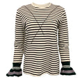 Load image into Gallery viewer, R13 Black / Ivoy Striped Long Sleeve Tee with Bell Sleeves
