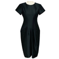 Load image into Gallery viewer, Jil Sander Black Structured Short Sleeved Midi Cocktail Dress
