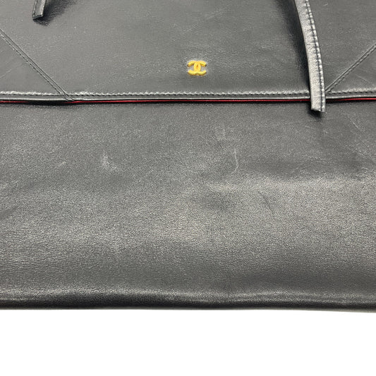 Chanel Vintage 1980's Black Leather Portfolio