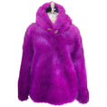 Load image into Gallery viewer, Stella McCartney Purple Hooded Faux Fur Adan Jacket
