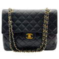 Load image into Gallery viewer, Chanel Vintage 1980's Black Leather Classic Square Double Flap Bag

