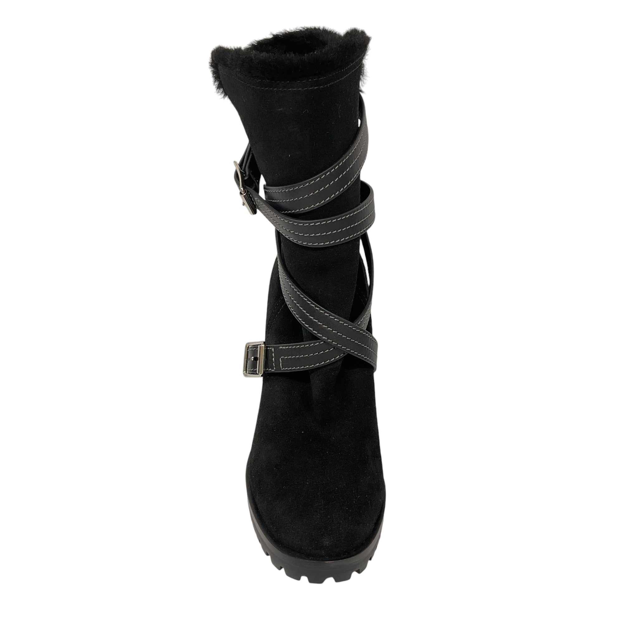 Gianvito Rossi Black Shearling Lined Suede Boots