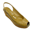 Load image into Gallery viewer, Jimmy Choo Nude Beige Patent Leather Cork Platform Wedge Sandals
