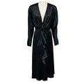 Load image into Gallery viewer, Alejandra Alonso Rojas Black Ruffled Long Sleeved Silk Midi Cocktail Dress
