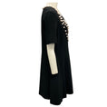 Load image into Gallery viewer, Moschino Couture Black Pearl Embellished Neck Short Sleeved Crepe Cocktail Dress
