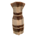 Load image into Gallery viewer, Escada Brown Multi Wool Plaid Sleeveless Dress with Fringe
