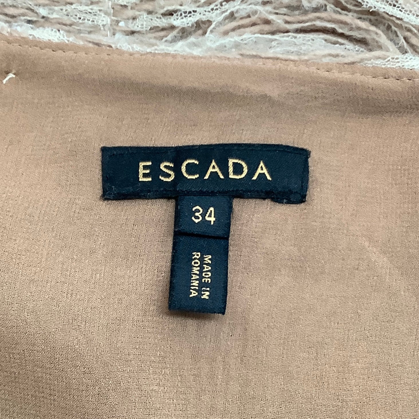 Escada Brown Multi Wool Plaid Sleeveless Dress with Fringe