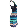 Load image into Gallery viewer, M Missoni Black / Teal Multi Zig Zag Knit Sleeveless Dress
