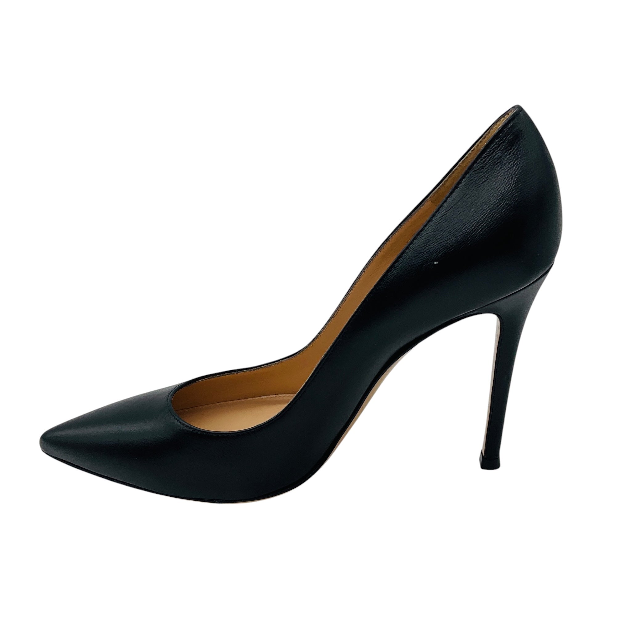Gianvito Black Gianvito 105 Pointed Toe Nappa Leather Pumps