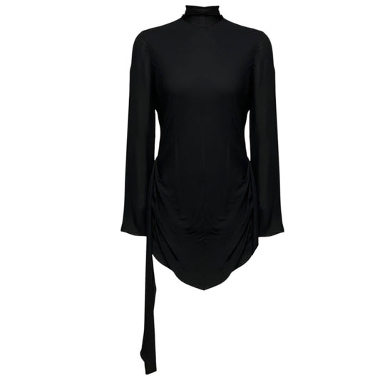 Brandon Maxwell Black Silk Georgette Raina Dress