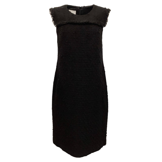 Akris Punto Black Wool Boucle Tweed Sleeveless Dress
