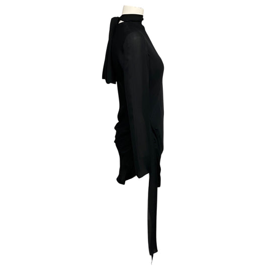 Brandon Maxwell Black Silk Georgette Raina Dress