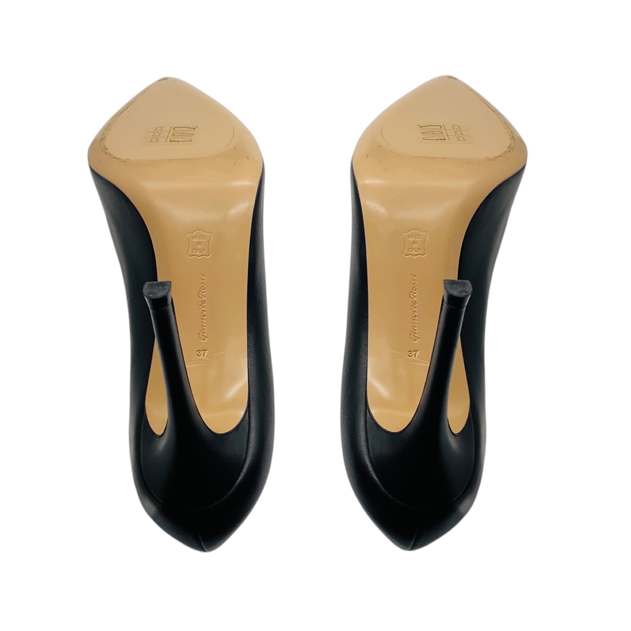 Gianvito Black Gianvito 105 Pointed Toe Nappa Leather Pumps