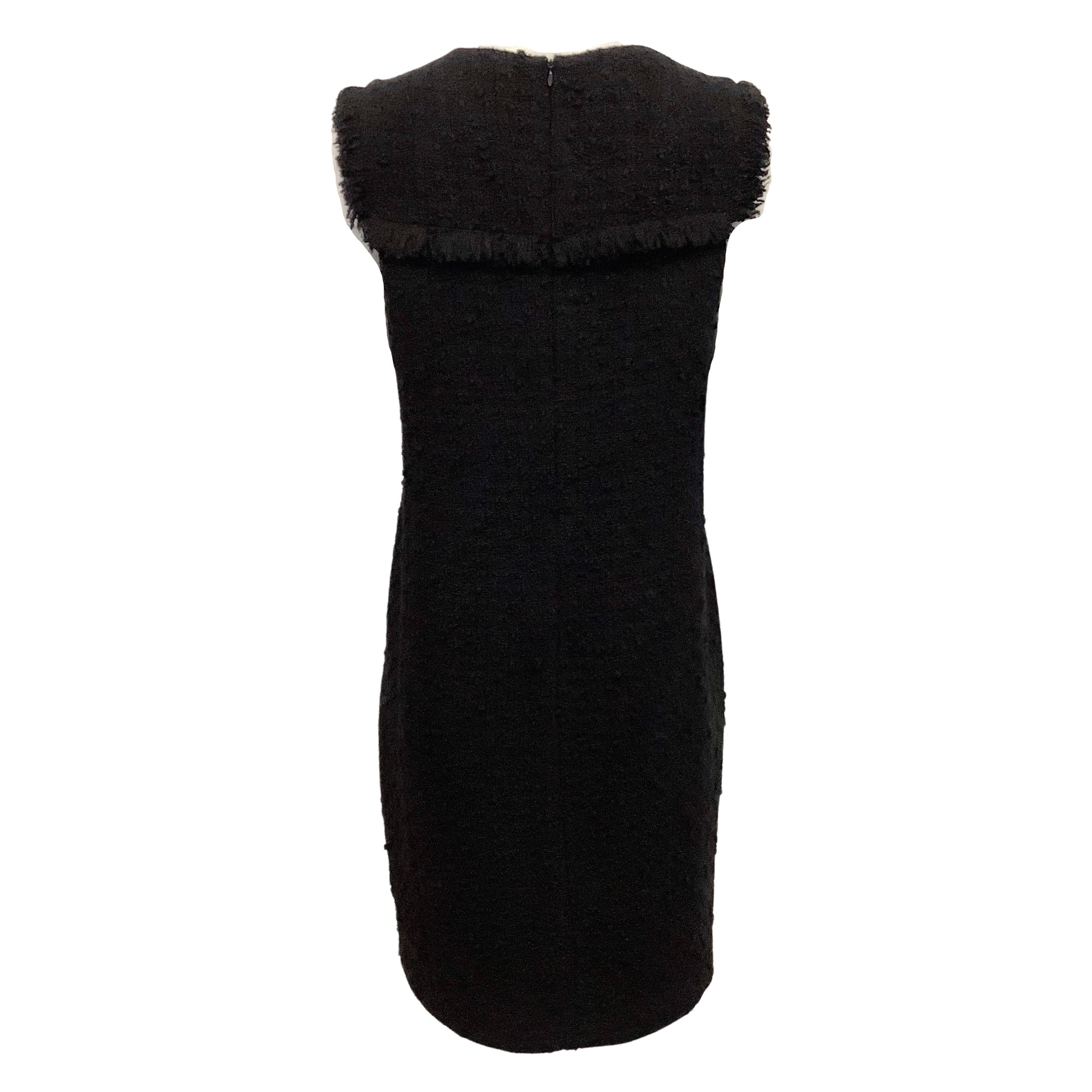 Akris Punto Black Wool Boucle Tweed Sleeveless Dress