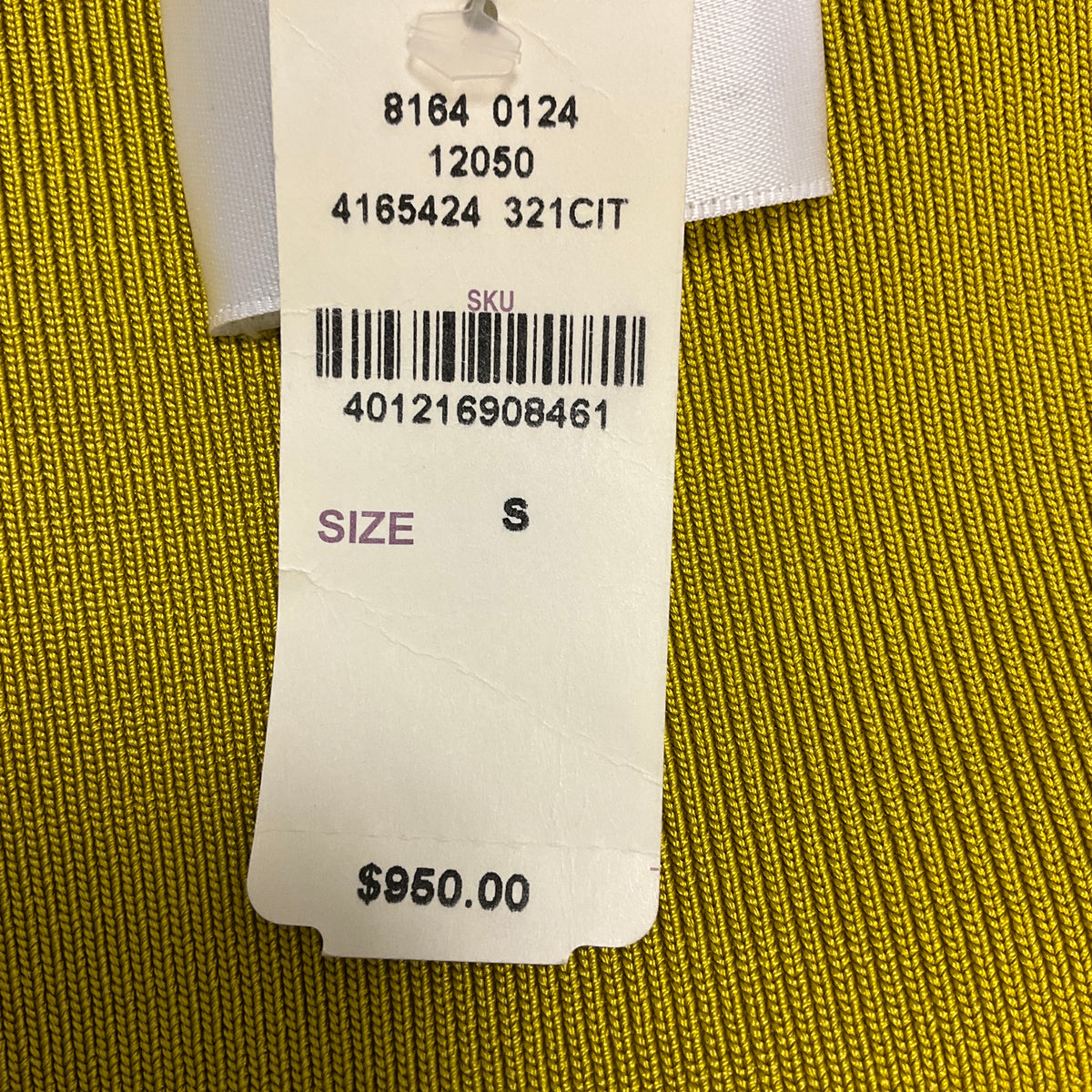 Galvan London Chartreuse / Yellow Atalanta Fitted Knit Midi Dress