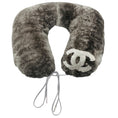 Load image into Gallery viewer, Chanel Grey CC Logo Orylag Rabbit Fur Travel Neck Pillow
