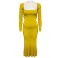 Load image into Gallery viewer, Galvan London Chartreuse / Yellow Atalanta Fitted Knit Midi Dress

