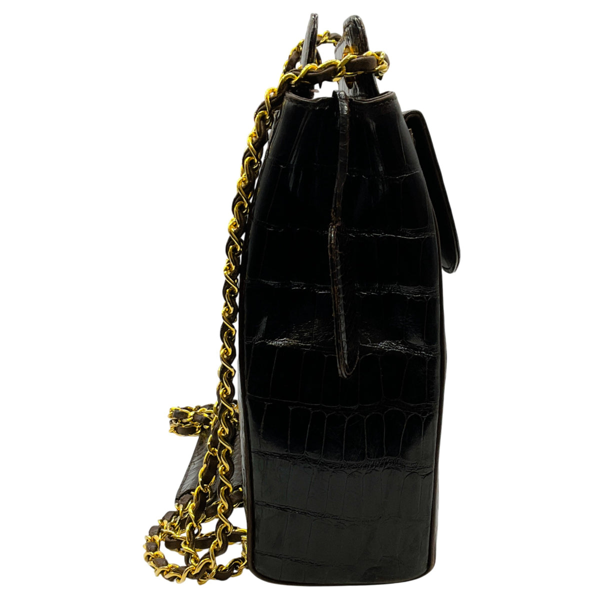 Chanel Vintage 1990's Brown Crocodile Shoulder Bag