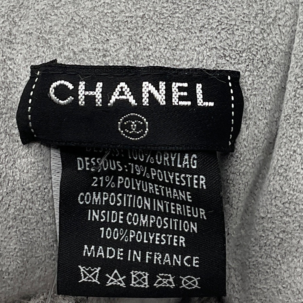 Chanel Grey CC Logo Orylag Rabbit Fur Travel Neck Pillow