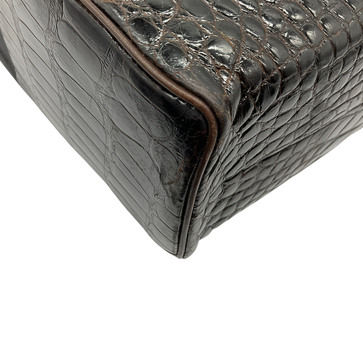 Chanel Vintage 1990's Brown Crocodile Shoulder Bag