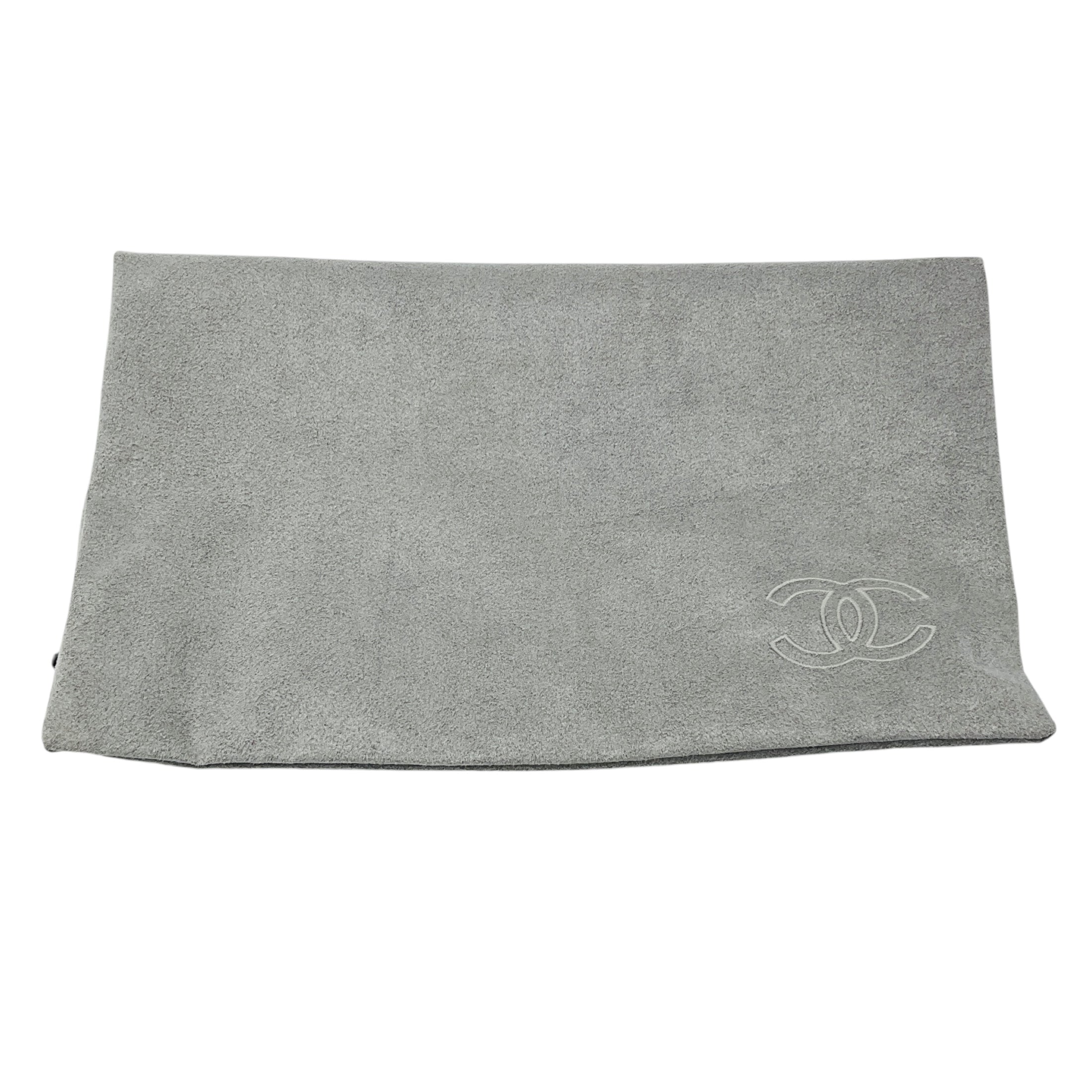 Chanel Grey CC Logo Orylag Rabbit Fur Travel Neck Pillow