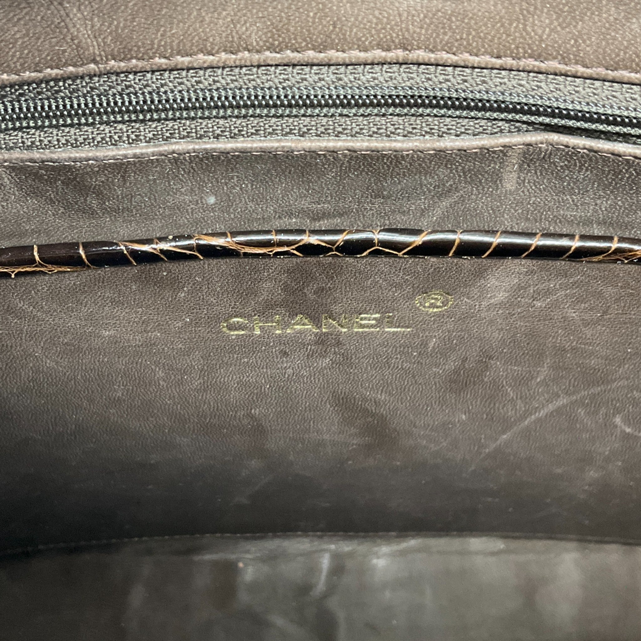 Chanel Vintage 1990's Brown Crocodile Shoulder Bags