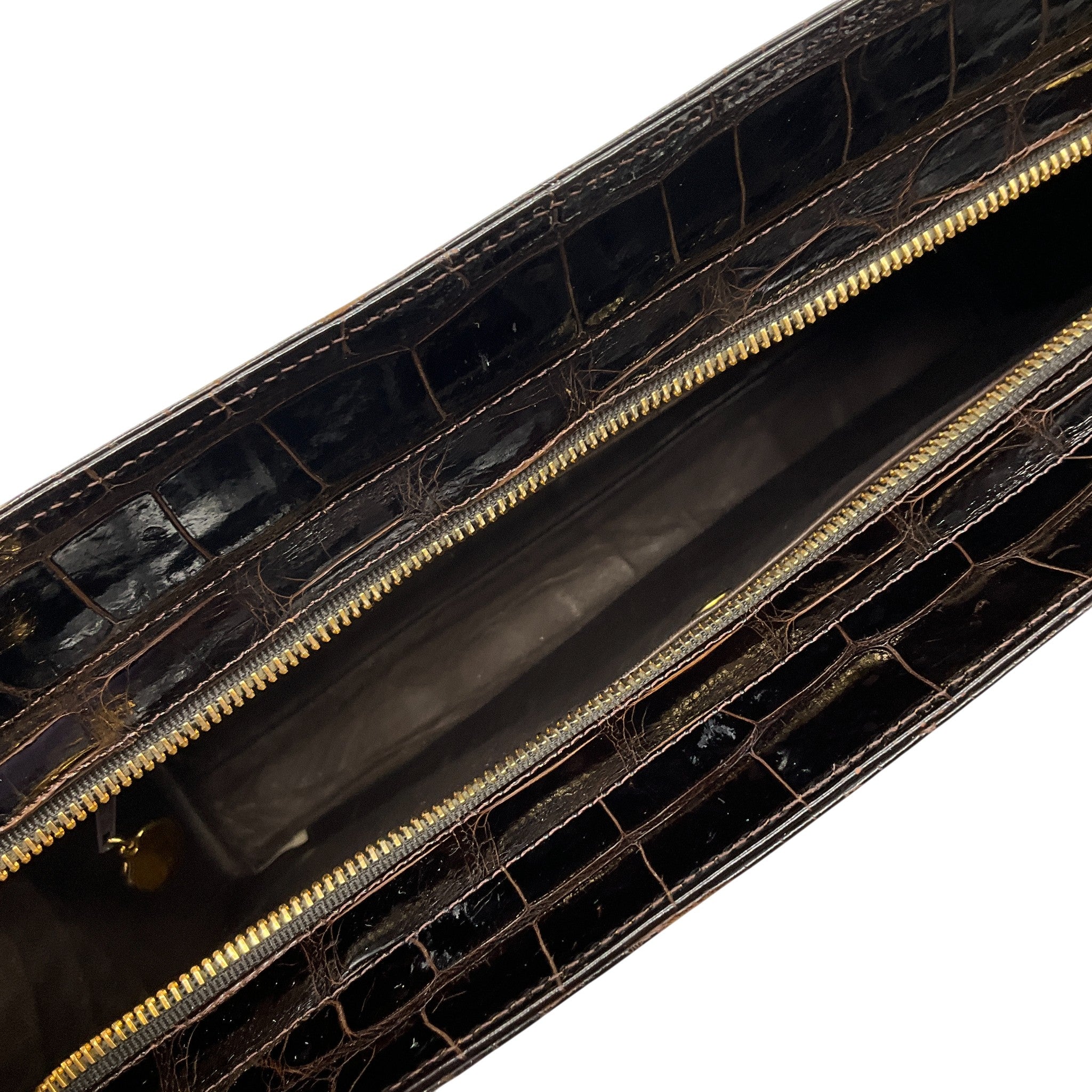 Chanel Vintage 1990's Brown Crocodile Shoulder Bags