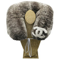 Load image into Gallery viewer, Chanel Grey CC Logo Orylag Rabbit Fur Travel Neck Pillow
