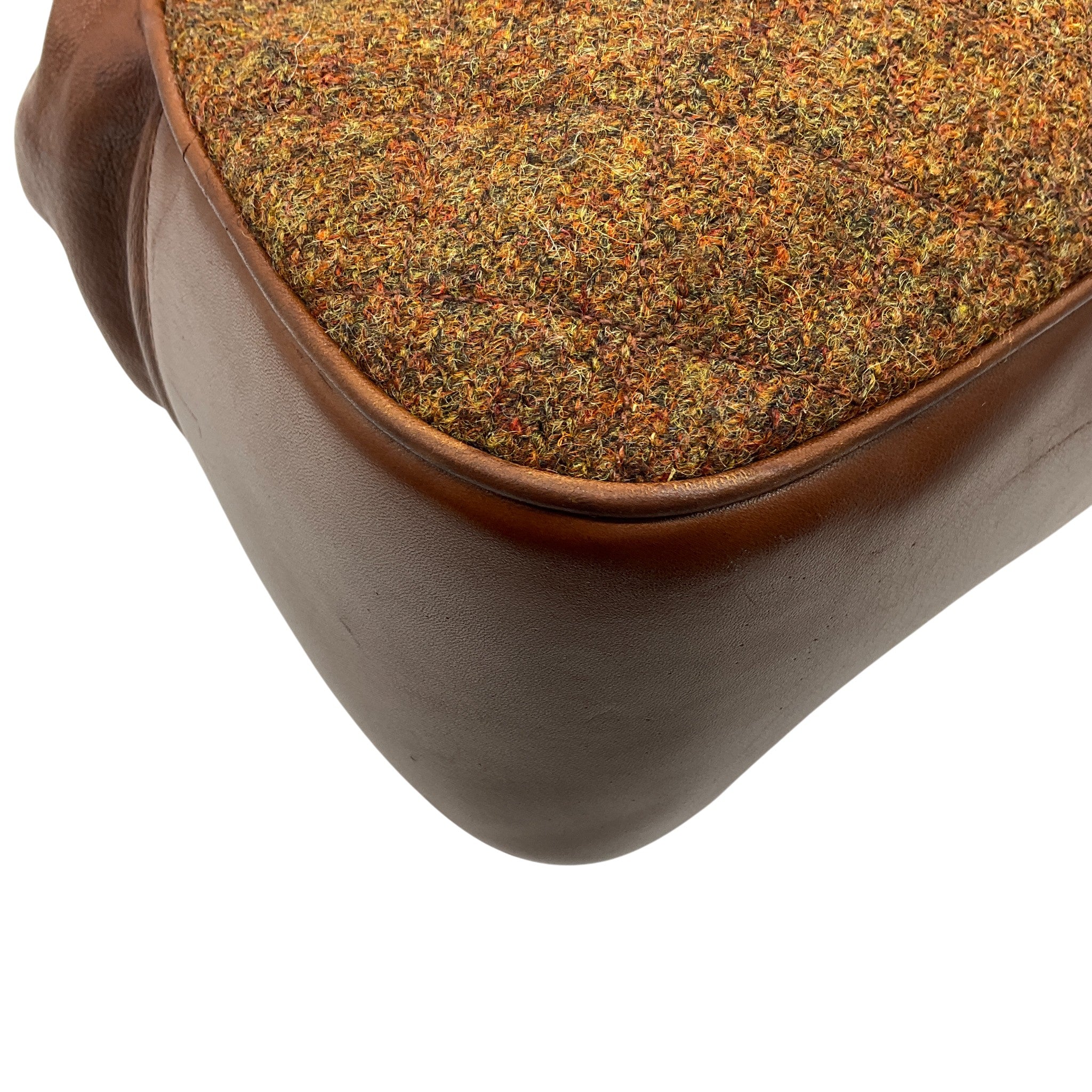 Chanel Vintage 1990's Brown Wool / Leather Backpack