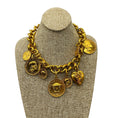 Load image into Gallery viewer, Versace Tribute Gold Heritage Medusa Coin and Heart Medallion Charm Chunky Chain Necklace
