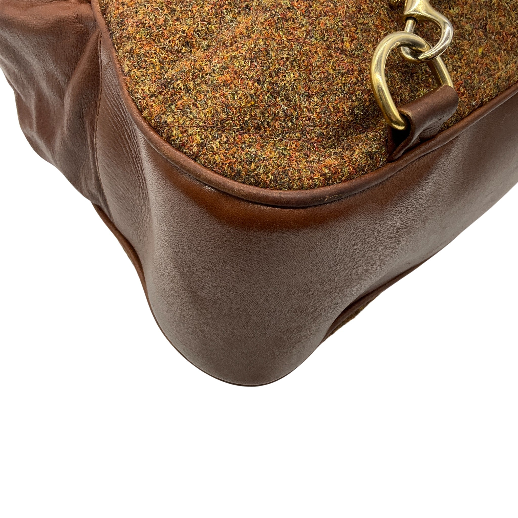 Chanel Vintage 1990's Brown Wool / Leather Backpack