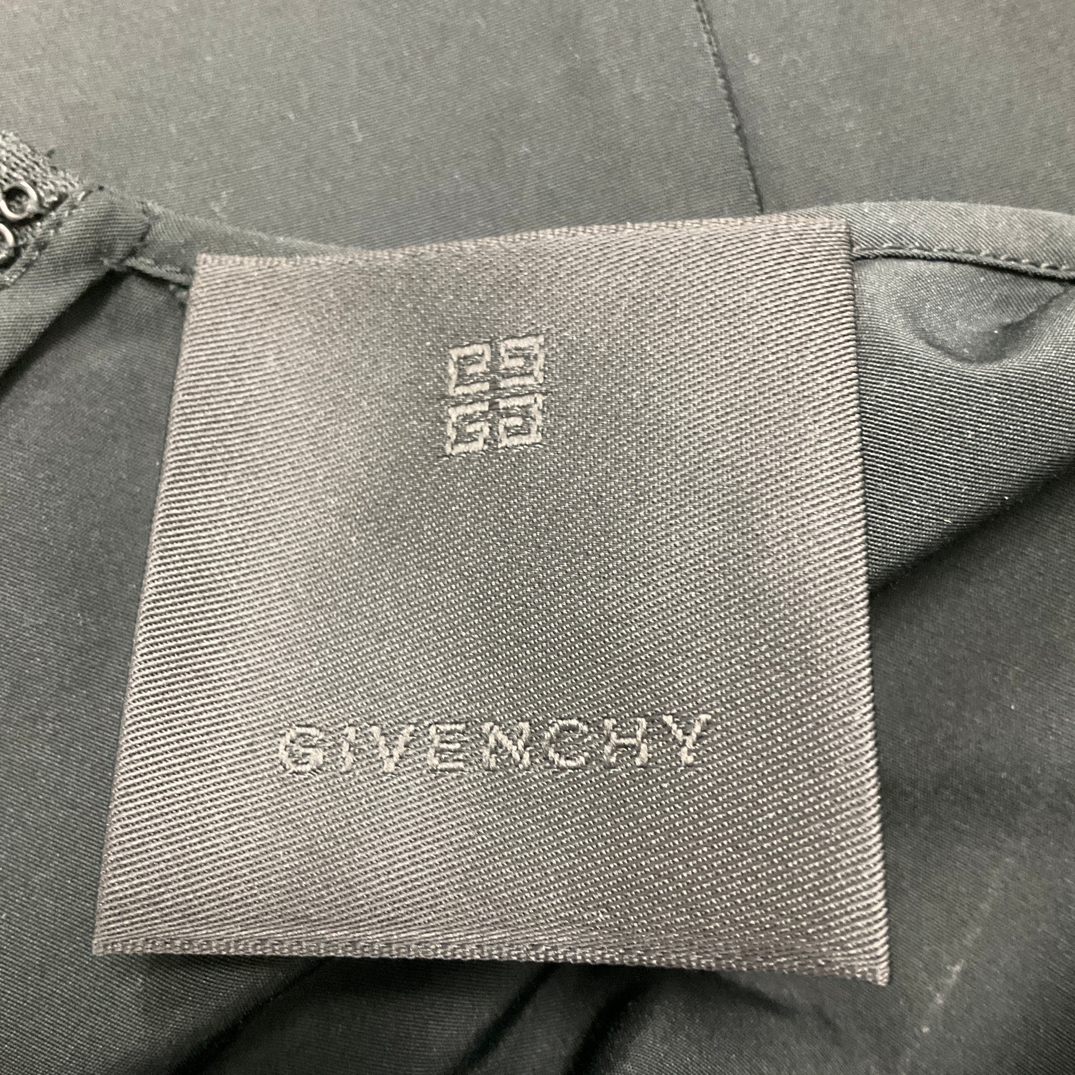 Givenchy Black Voyou Short Sleeved Midi Dress with Belt
