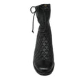 Load image into Gallery viewer, Chanel Black Matelasse Quilted Patent Leather Cap Toe Block Heel Mid Calf Boots
