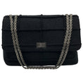 Load image into Gallery viewer, Chanel Vintage 1990's Black Wool Jumbo Flap Bag

