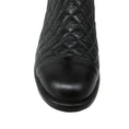 Load image into Gallery viewer, Chanel Black Matelasse Quilted Patent Leather Cap Toe Block Heel Mid Calf Boots
