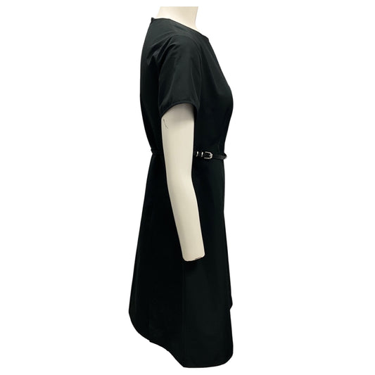 Givenchy Black Voyou Short Sleeved Midi Dress with Belt