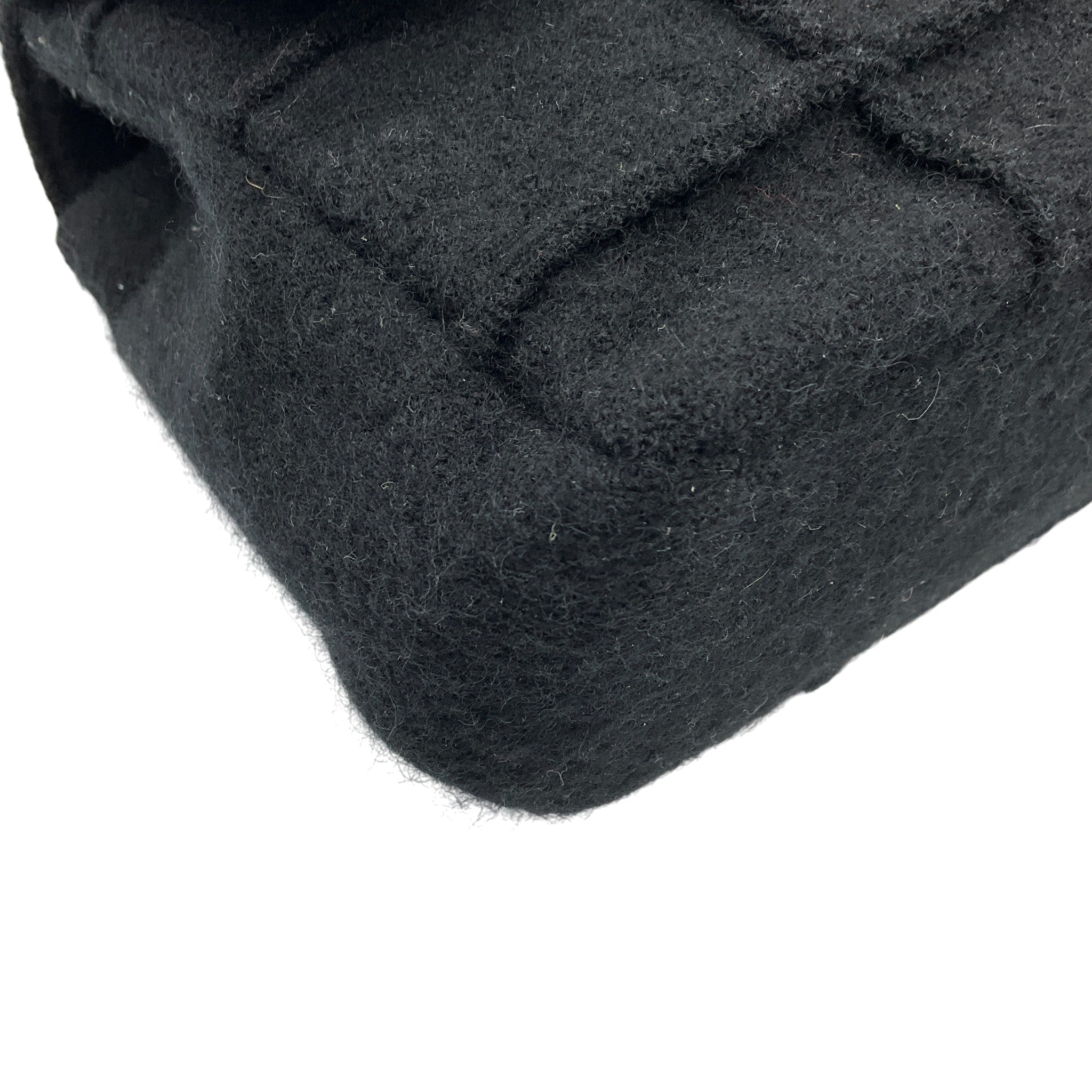 Chanel Vintage 1990's Black Wool Jumbo Flap Bag