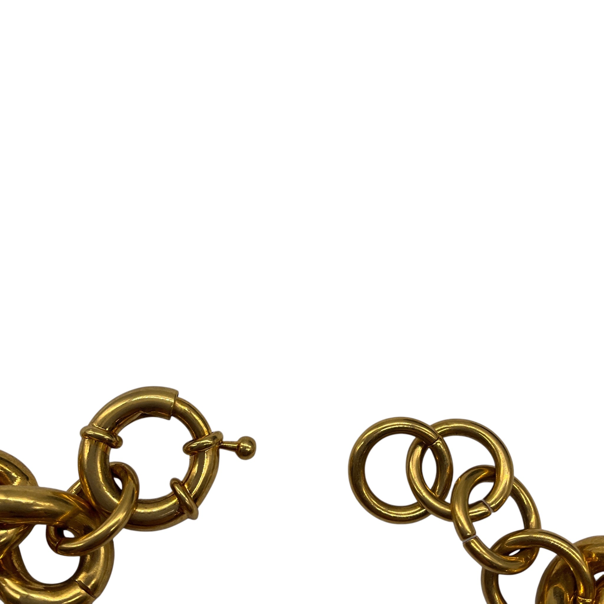 Versace Tribute Gold Heritage Medusa Coin and Heart Medallion Charm Chunky Chain Necklace