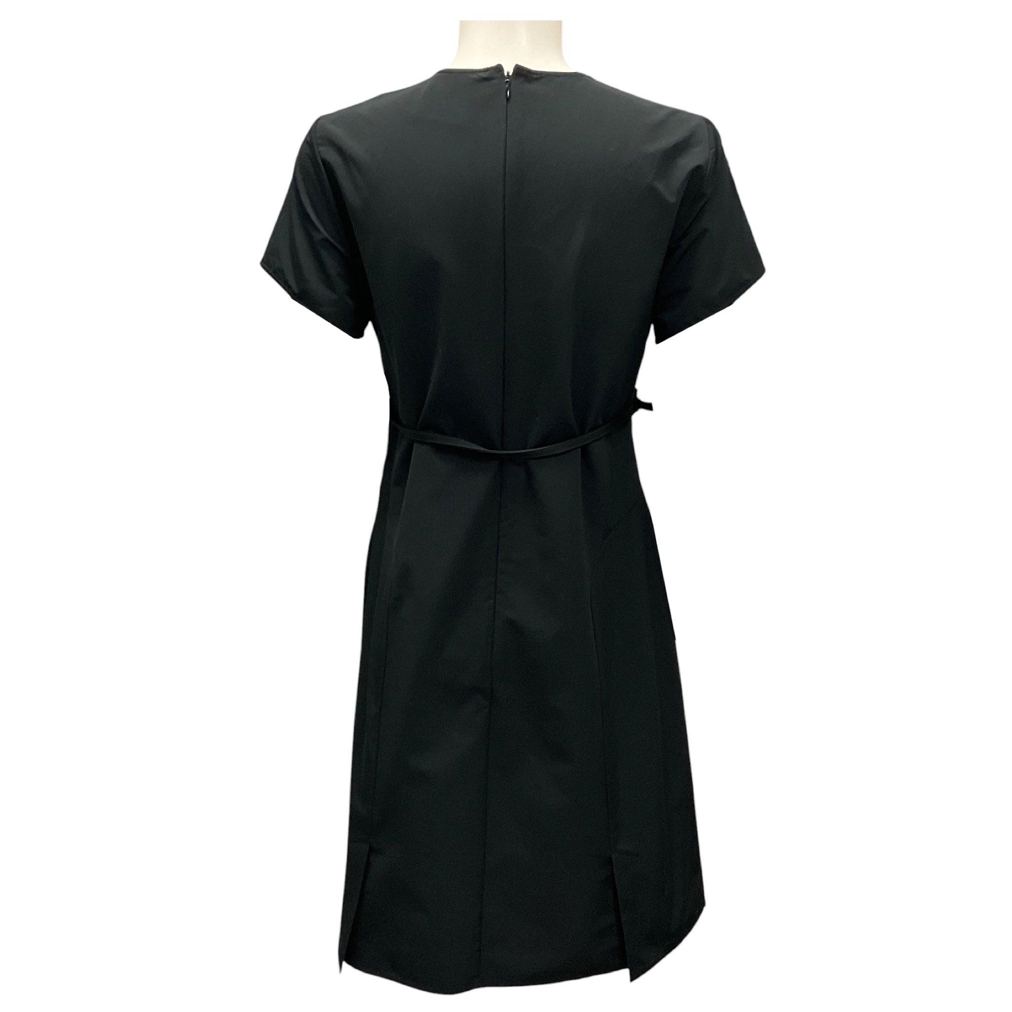 Givenchy Black Voyou Short Sleeved Midi Dress with Belt