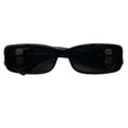 Load image into Gallery viewer, Balenciaga Black / Silver Crystal Embellished BB Logo Rectangular Shape Acetate Narrow Dynasty Sunglasses
