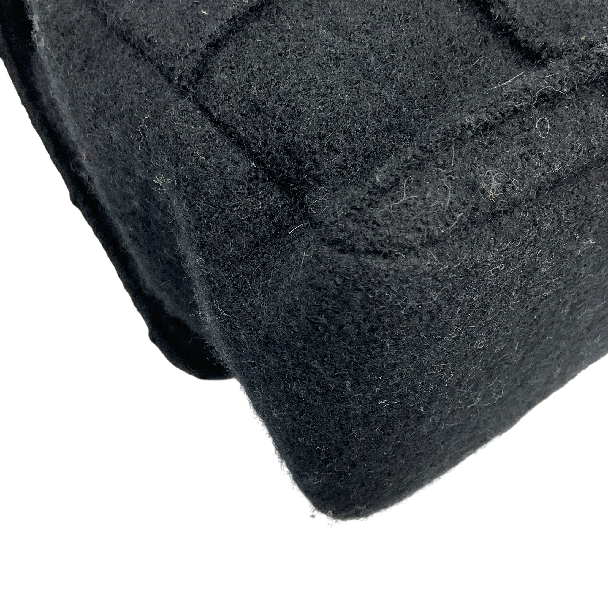 Chanel Vintage 1990's Black Wool Jumbo Flap Bag