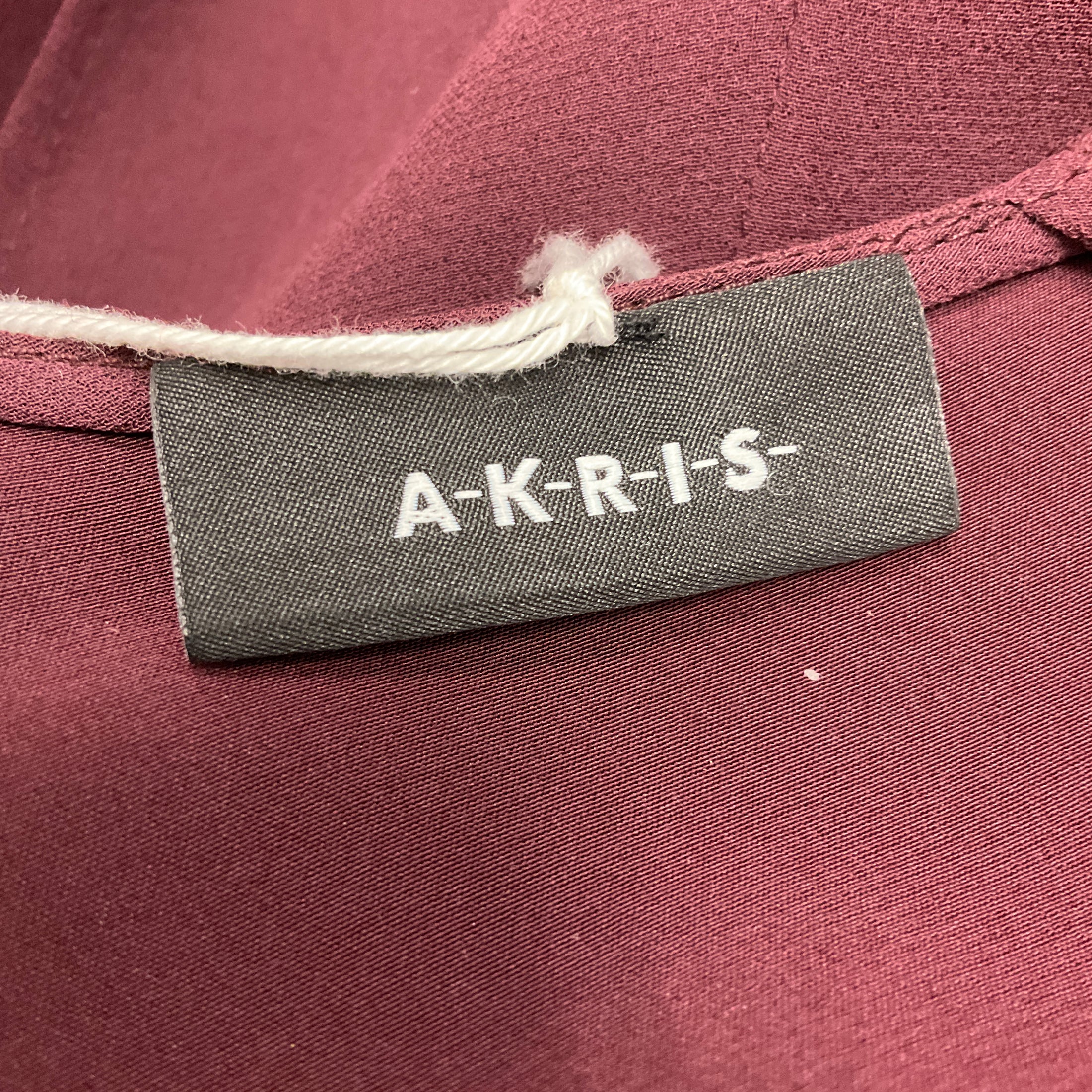 Akris Burgundy High Low Silk Top