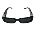 Load image into Gallery viewer, Balenciaga Black / Silver Crystal Embellished BB Logo Rectangular Shape Acetate Narrow Dynasty Sunglasses
