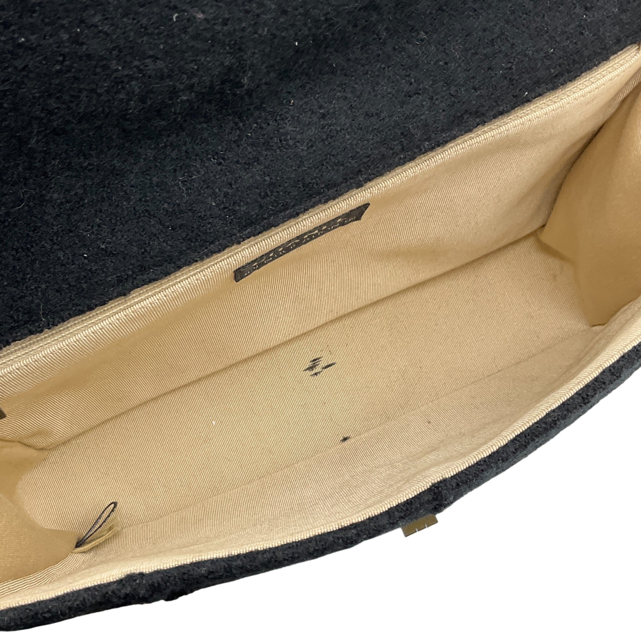 Chanel Vintage 1990's Black Wool Jumbo Flap Bag