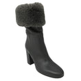 Load image into Gallery viewer, Gianvito Rossi Grey Boston Faux Fur Trimmed Leather Boots
