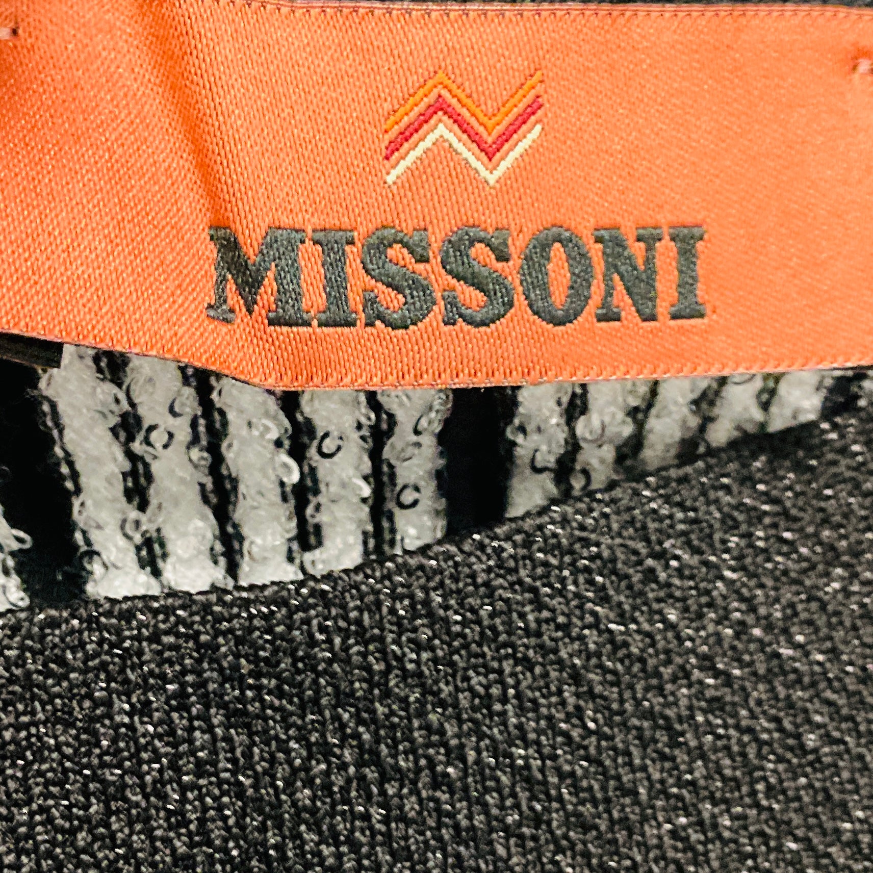 Missoni Black Shimmer Knit Top and Black / White / Silver Metallic Sequined Knit Maxi Skirt
