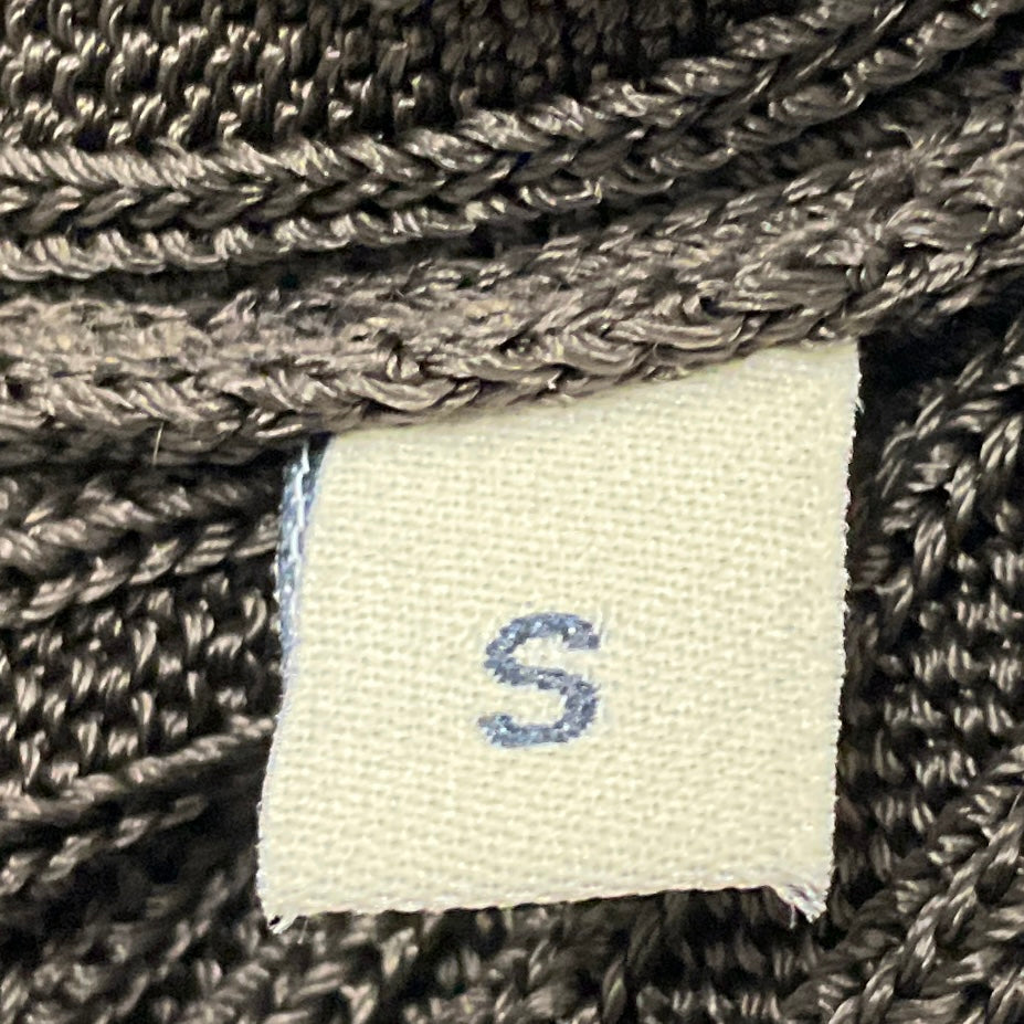 Officine Generale Dark Coffee Jana Ribbed Shiny Viscose Polo Top