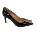 Load image into Gallery viewer, Moschino Black / Silver M Plaque Patent Leather Pumps
