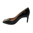 Load image into Gallery viewer, Moschino Black / Silver M Plaque Patent Leather Pumps
